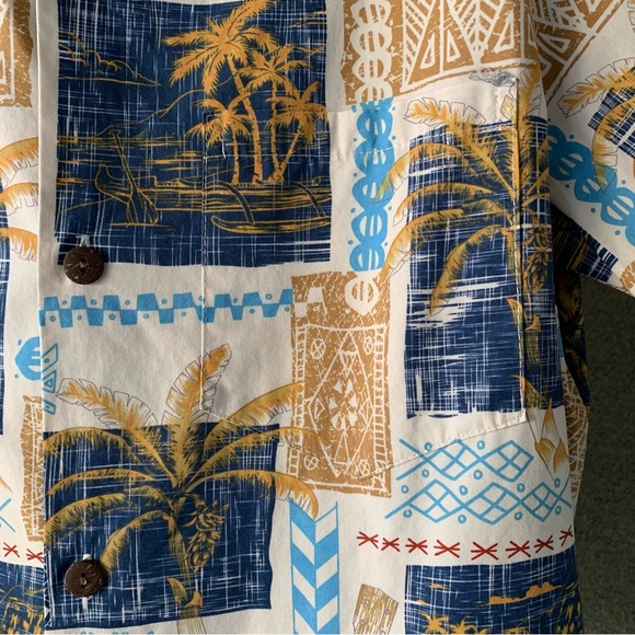 🌴 Men’s Hawaiian Aloha Shirt Tapa Ukulele size M 🌴 - Picture 6 of 11